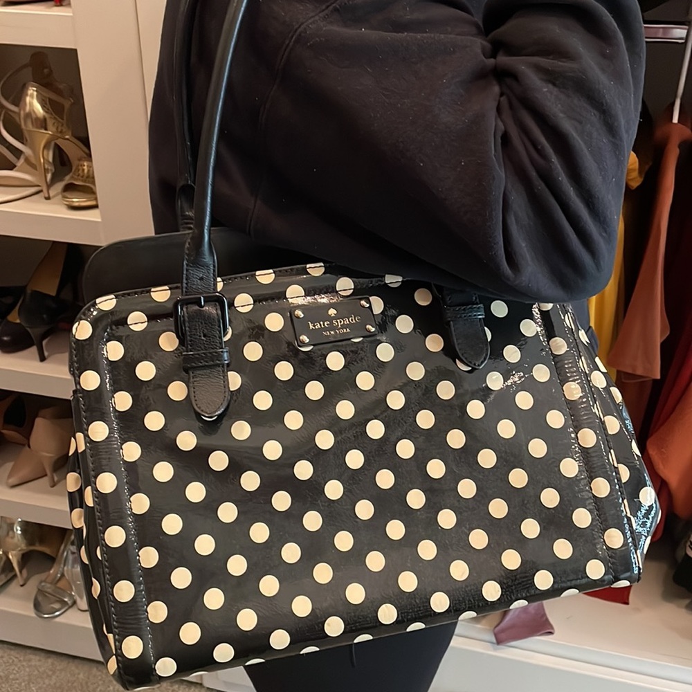 Patent Leather Polka Dot Kate Spade Tote Bag